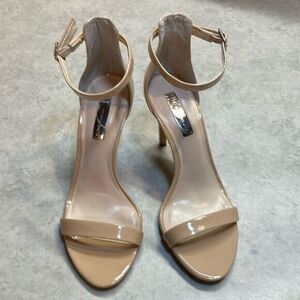 INC international concepts women’s tan patent leather like heels. Size 7.